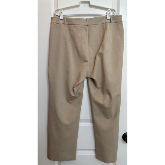 J. Mclaughlin Tan Deanne Straight Leg Split Leg Hem Pants 14 Quiet Luxury Office - Picture 4 of 10